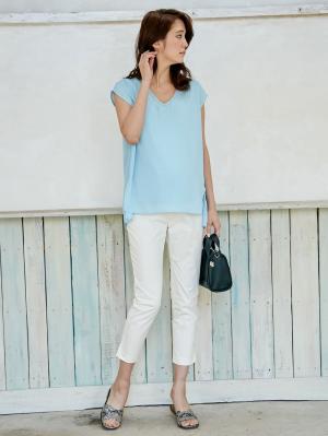 マタニティ パンツ|P・パンツ　接触冷感ストレッチクロップド（八分丈）|オフ