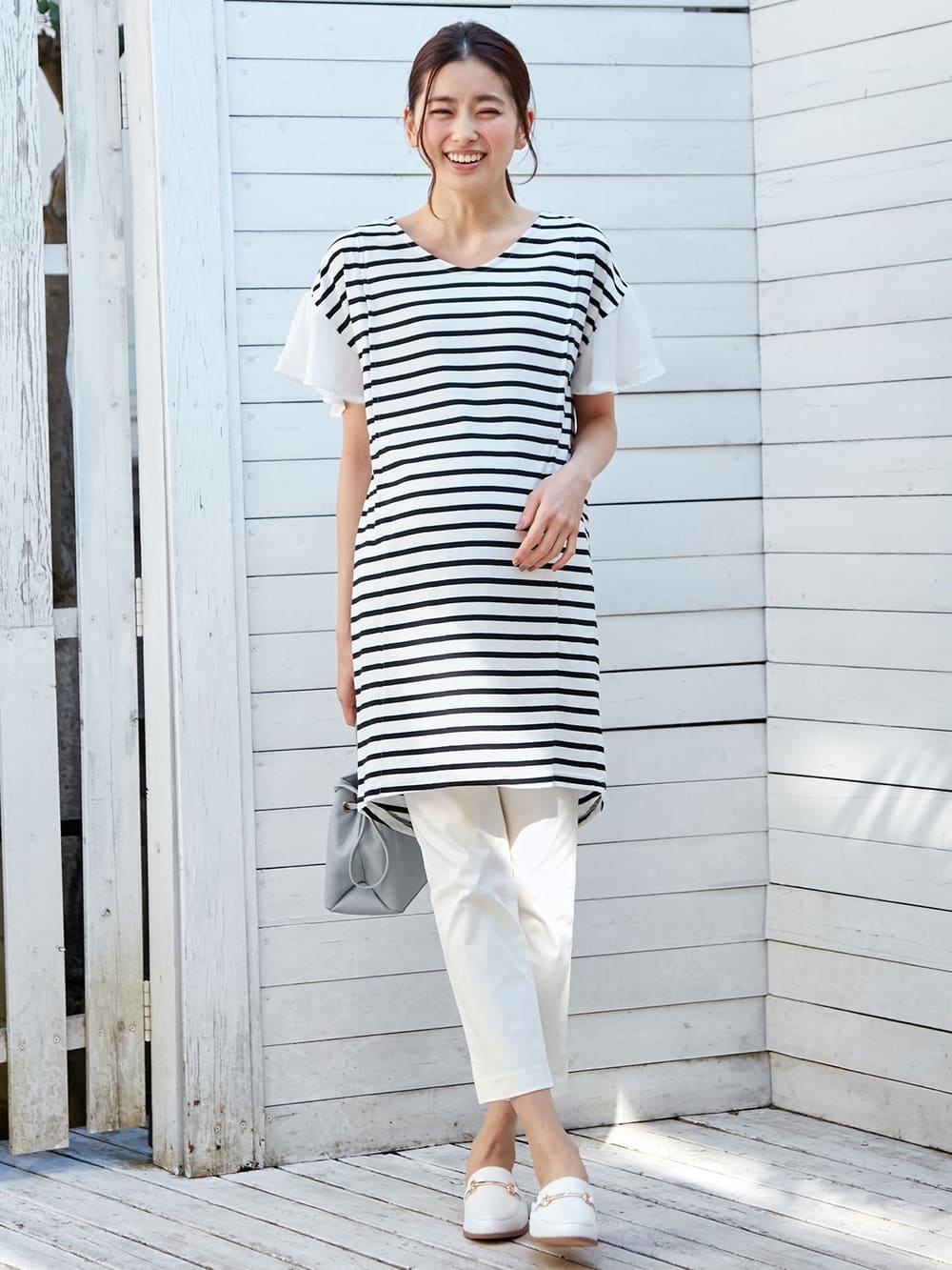 マタニティ パンツ|P・パンツ　接触冷感ストレッチクロップド（八分丈）|オフ