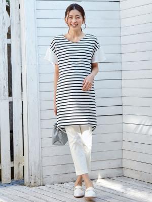 マタニティ パンツ|P・パンツ　接触冷感ストレッチクロップド（八分丈）|オフ