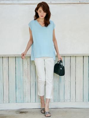 マタニティ パンツ|P・パンツ　接触冷感ストレッチクロップド（八分丈）|オフ