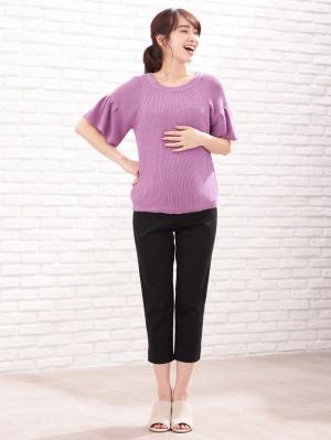 マタニティ パンツ|P・パンツ　接触冷感クロップド（七分丈）|ブラック