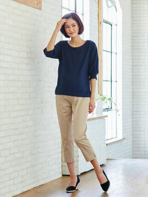 マタニティ パンツ|P・パンツ　接触冷感クロップド（七分丈）|ベージュ