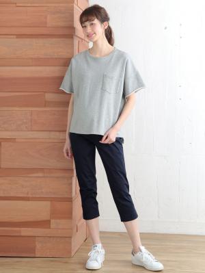 マタニティ パンツ|P・パンツ　接触冷感クロップド（七分丈）|ネイビー