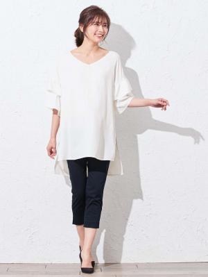 マタニティ パンツ|P・パンツ　接触冷感クロップド（七分丈）|ネイビー