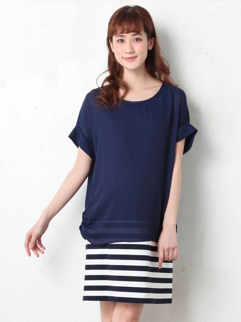 レース×シフォンフォーマルワンピース マタニティ・授乳服【出産