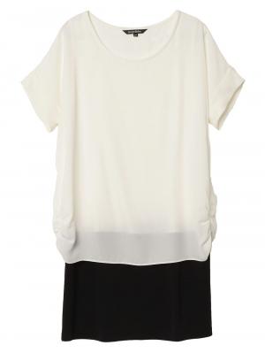 【マタニティ・授乳服】シフォン＆カットソーレイヤーワンピース【出産後も長く使える】 20248