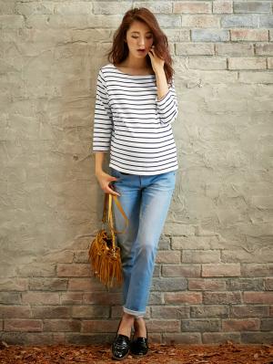 マタニティ パンツ|【マタニティ・授乳服】P・パンツ　ストレッチデニムタイトストレート|ライトブルー