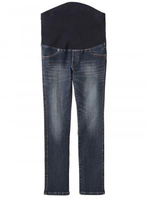 マタニティ パンツ|【マタニティ・授乳服】P・パンツ　ストレッチデニムタイトストレート|ダークブルー