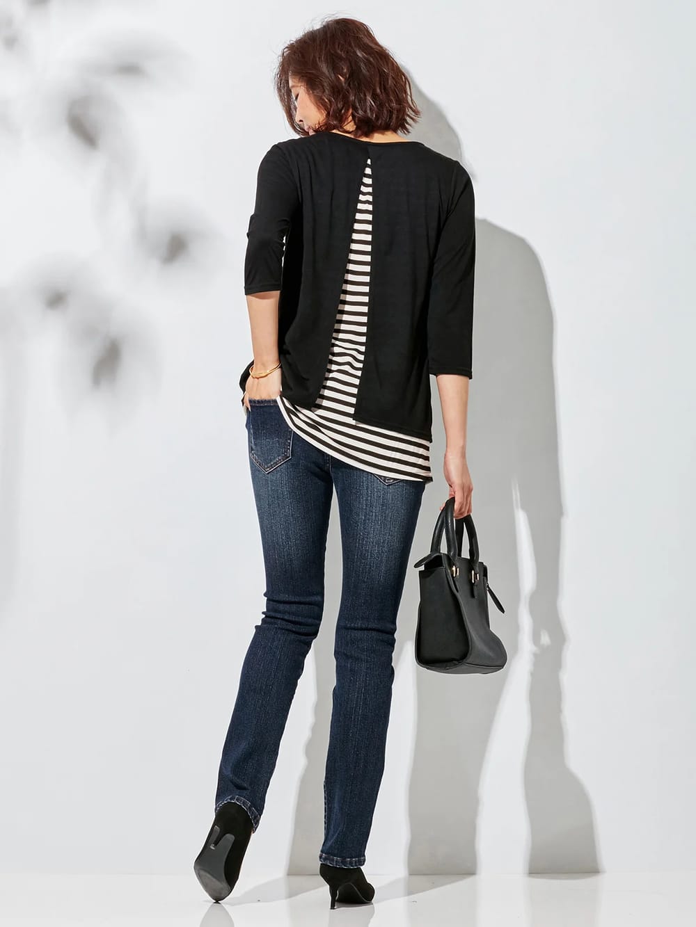 マタニティ パンツ|【マタニティ・授乳服】P・パンツ　ストレッチデニムタイトストレート|ダークブルー