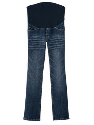 マタニティ パンツ|【マタニティ・授乳服】P・パンツ　ストレッチ デニム　ストレートセミフレア【ブーツカット】マタニティパンツデニム|ユーズドインディゴブルー