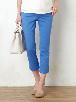 マタニティ パンツ|P・パンツ　ストレッチカラーチノクロップド(spcial price)|ライトブルー