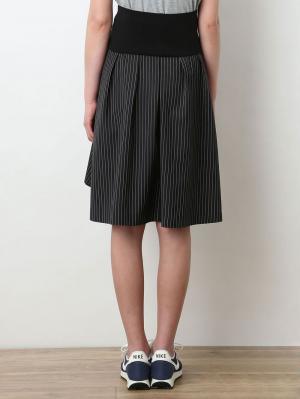 マタニティ スカート|【産前産後対応】フィット ストレッチストライプスカート【出産後も長く使える】