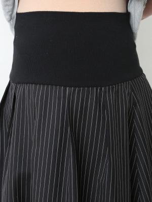 マタニティ スカート|【産前産後対応】フィット ストレッチストライプスカート【出産後も長く使える】