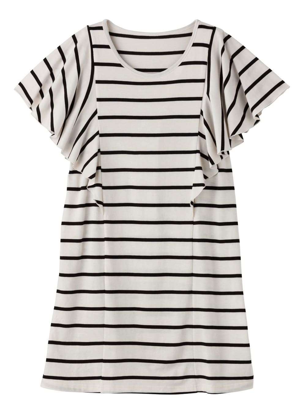 マタニティ パジャマ・ルームウェア|【授乳口付】バタフライスリーブ＆産後も使えるクロップドパンツパジャマ|アイボリー×ブラック