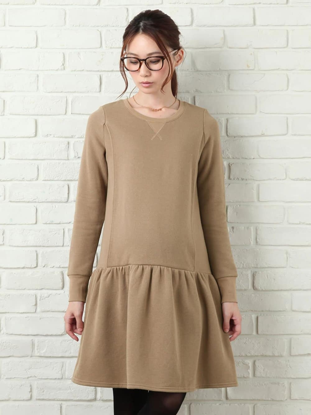 マタニティ ワンピース 授乳口付 裏起毛ワンピース マタニティウェア 授乳服通販 エンジェリーベ 公式