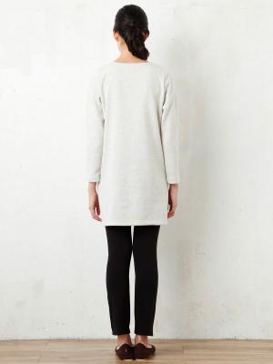 マタニティ パジャマ・ルームウェア|【授乳口付】裏起毛 リボンポケットチュニック＆産後も使えるレギンスセット【出産後も長く使える】