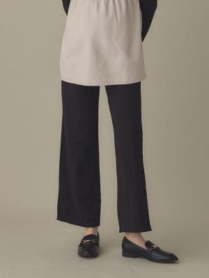 マタニティ パンツ|fairy（フェアリー）【産前産後対応】らくちんパンツ（ストレート）【出産後も長く使える】|ブラック