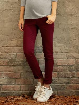 マタニティ パンツ|【マタニティ・授乳服】P・パンツ　ストレッチカラーチノスキニー【special price】|ボルドー
