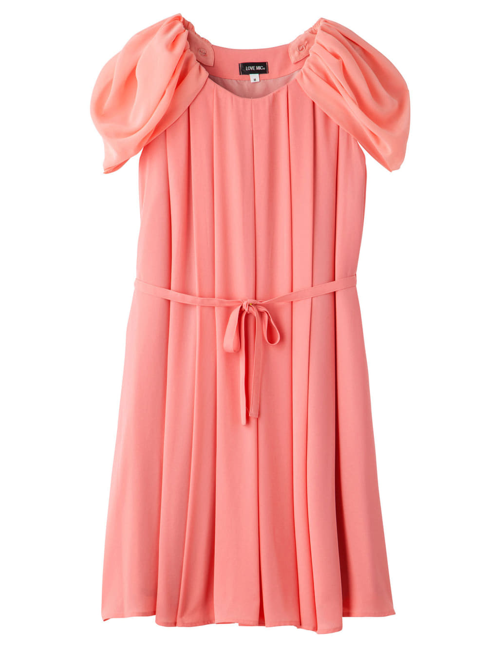 株主優待カテゴリー|LOVE MIC（ラブミック）ジョーゼット2WAYタックワンピース　マタニティ・授乳服|ピンク