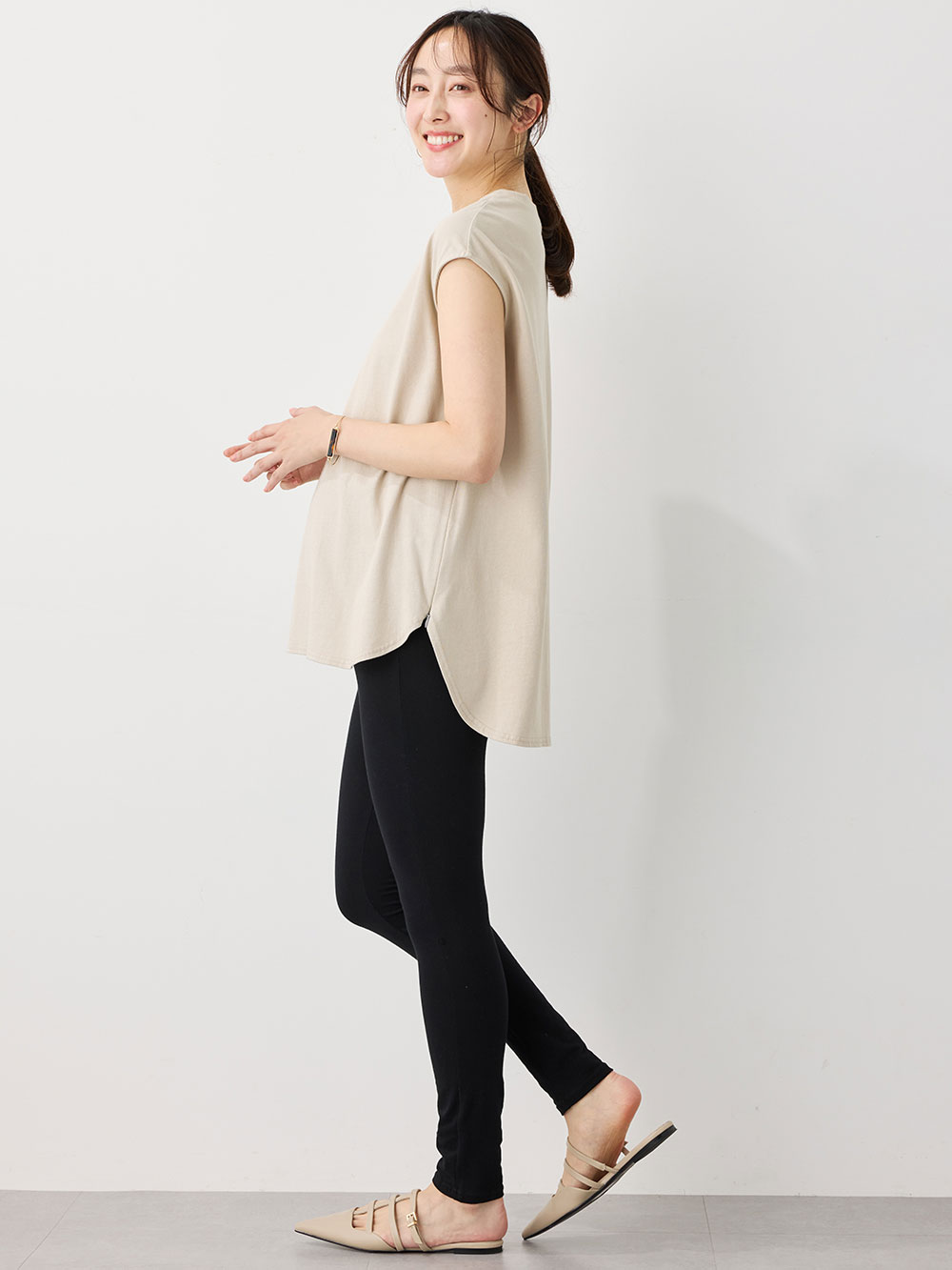 マタニティレッグウェア|fairy(フェアリー)【産前産後対応】お腹らくちんレギンス【出産後も長く使える】|ブラック