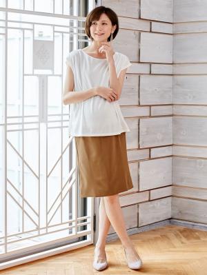 マタニティ ワンピース|【マタニティ・授乳服】タイトスカートドッキングワンピース【出産後も長く使える】