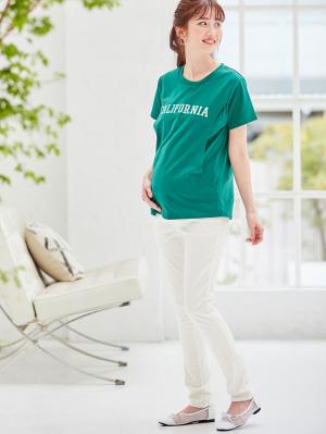 マタニティ パンツ|P・パンツ　ストレッチカラーチノスキニー|ホワイト