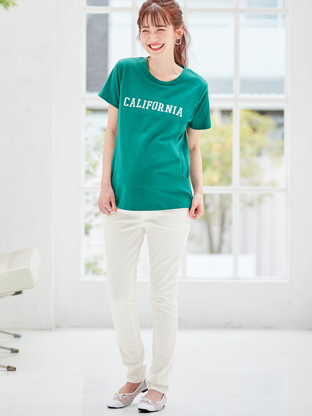 マタニティ パンツ|P・パンツ　ストレッチカラーチノスキニー|ホワイト