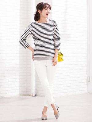 マタニティ パンツ|P・パンツ　ストレッチカラーチノスキニー|ホワイト