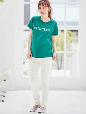 マタニティ パンツ|P・パンツ　ストレッチカラーチノスキニー|ホワイト