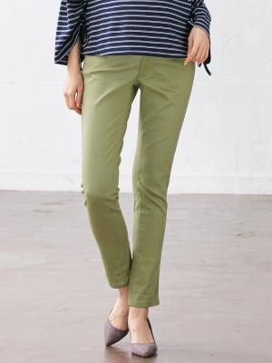 マタニティ パンツ|P・パンツ　ストレッチカラーチノスキニー|オリーブグリーン