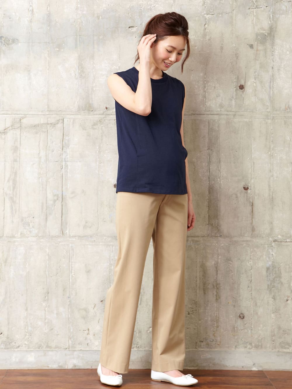 マタニティ パンツ|P・パンツ　ストレッチワイドストレート