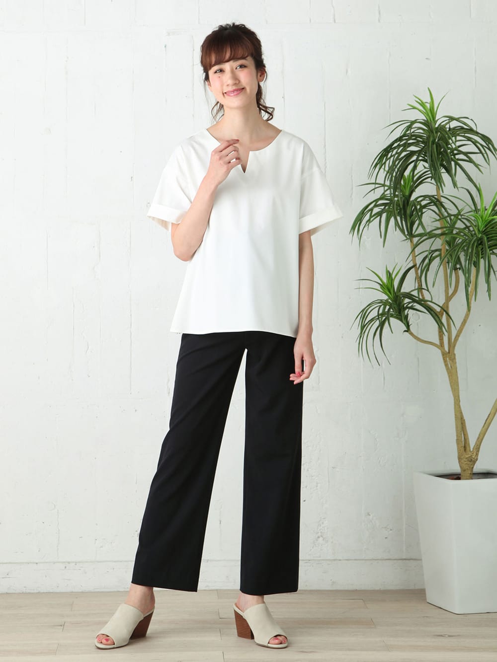 マタニティ パンツ|P・パンツ　ストレッチワイドストレート