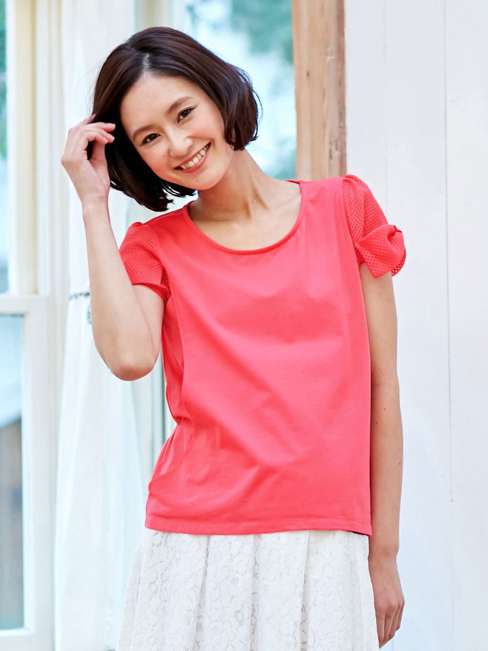 授乳口付 袖切替トップス エンジェリーベ マタニティウェア 授乳服通販 エンジェリーベ 公式