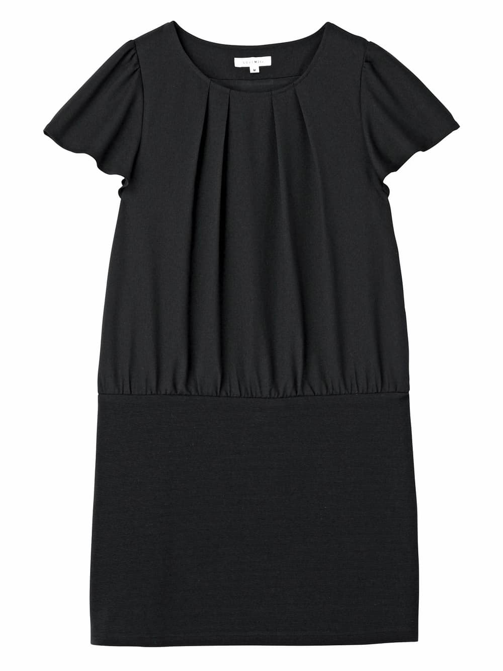 マタニティ ワンピース|LOVE MIC（ラブミック）エステルジョーゼットリップル切り替えワンピース　マタニティ・授乳服【出産後も長く使える】|ブラック