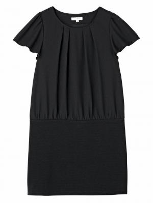 マタニティ ワンピース|LOVE MIC（ラブミック）エステルジョーゼットリップル切り替えワンピース　マタニティ・授乳服【出産後も長く使える】|ブラック