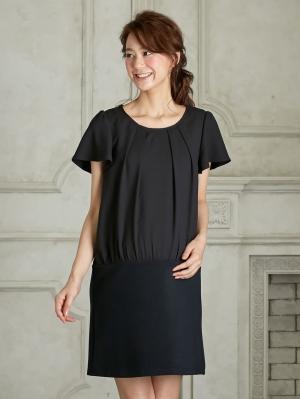 マタニティ ワンピース|LOVE MIC（ラブミック）エステルジョーゼットリップル切り替えワンピース　マタニティ・授乳服【出産後も長く使える】|ブラック