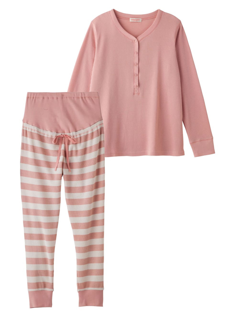 マタニティ パジャマ・ルームウェア|【授乳口付】サーマルプリントパジャマ|ピンク