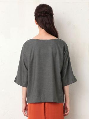 アウトレット|ストレッチ微起毛Tブラウス マタニティ・授乳服【出産後も長く使える】