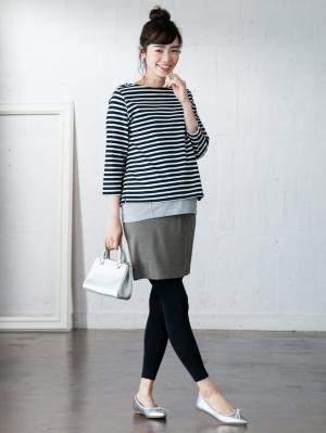 マタニティ スカート|【産前産後対応】フィットタイトスカート(選べるレングス）【出産後も長く使える】|杢グレー（ミニ丈）