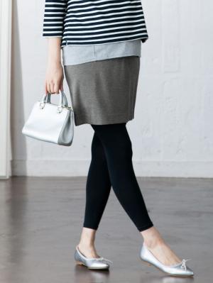 マタニティ スカート|【産前産後対応】フィットタイトスカート(選べるレングス）【出産後も長く使える】|杢グレー（ミニ丈）