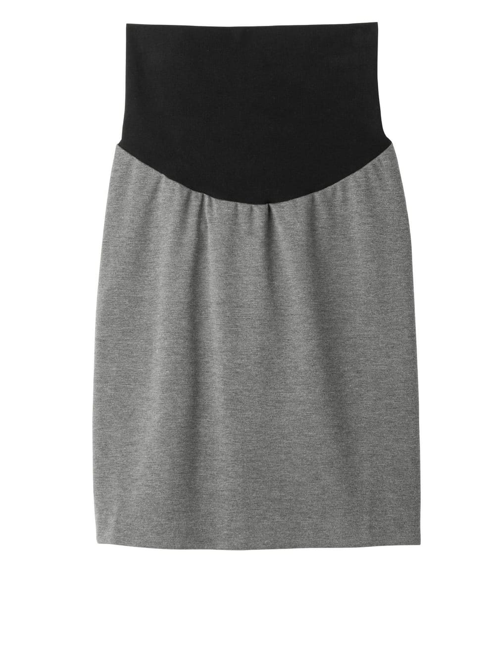 マタニティ スカート|【産前産後対応】フィットタイトスカート(選べるレングス）【出産後も長く使える】|杢グレー（ミドル丈）