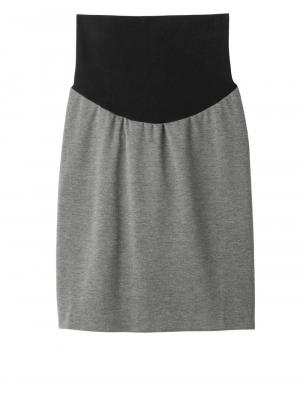 マタニティ スカート|【産前産後対応】フィットタイトスカート(選べるレングス）【出産後も長く使える】|杢グレー（ミドル丈）