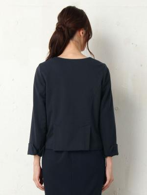 マタニティ ワンピース|【産前産後対応】ストレッチポンチ ノーカラージャケット