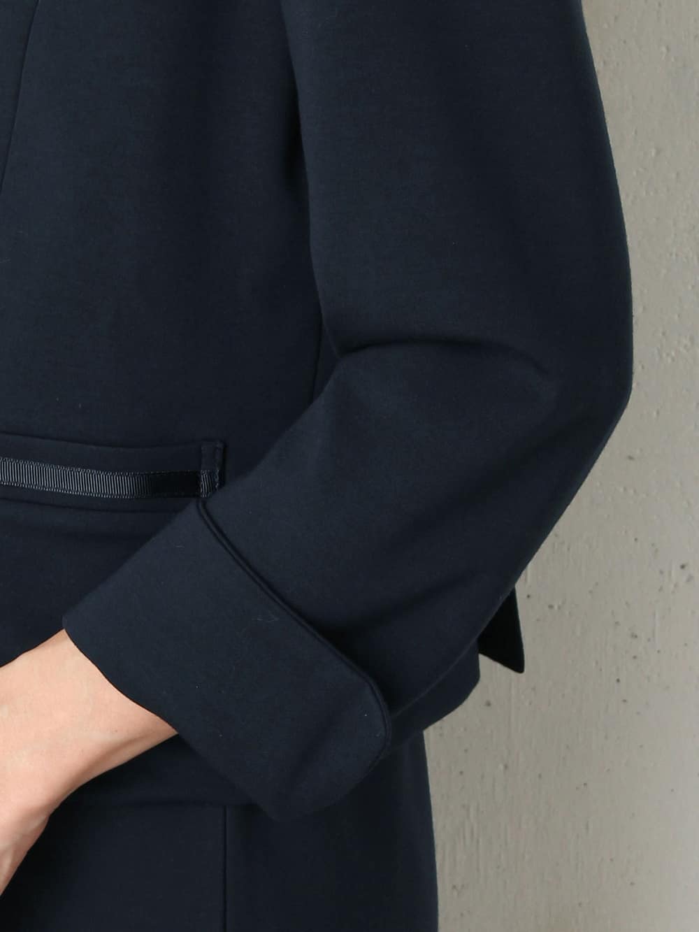 マタニティ ワンピース|【産前産後対応】ストレッチポンチ ノーカラージャケット