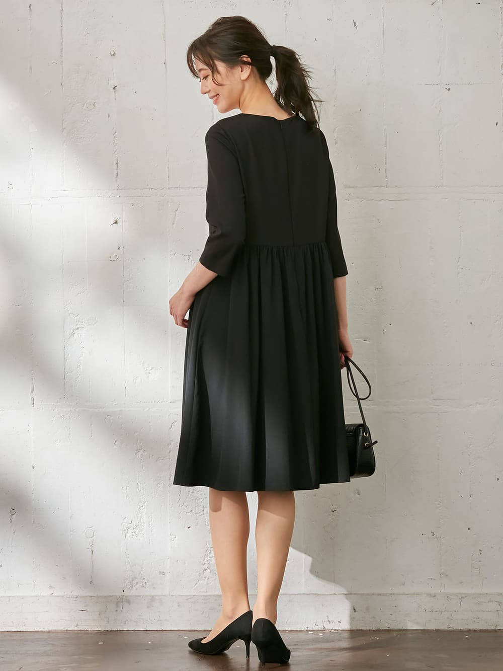 マタニティ フォーマル 出産後も長く使える 異素材ワンピース マタニティ 授乳服 マタニティウェア 授乳服通販 エンジェリーベ 公式