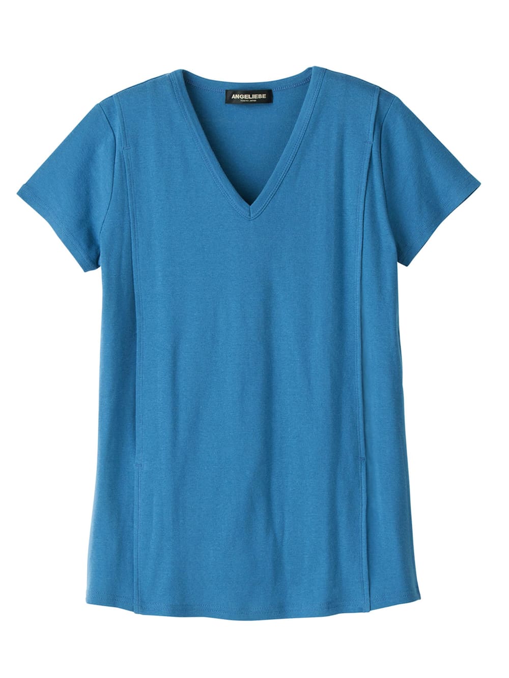 マタニティ トップス|綿混やわらかフライス半袖VネックTシャツ マタニティ・授乳服【出産後も長く使える】