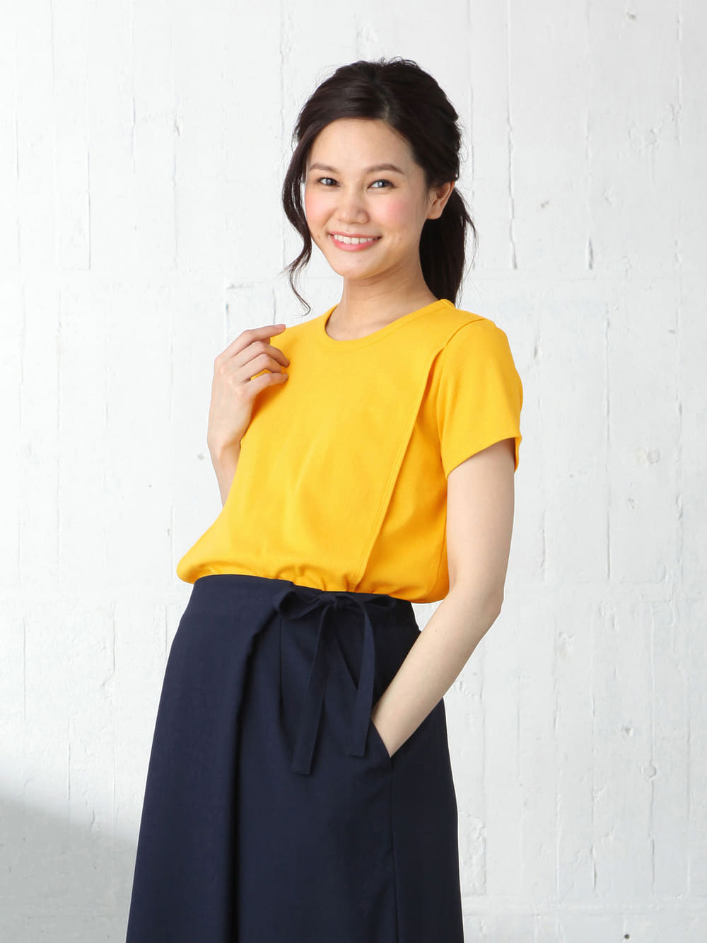 マタニティ トップス 授乳トップス 授乳口付 綿混やわらかフライス半袖クルーネックtシャツ マタニティウェア 授乳服通販 エンジェリーベ 公式 マタニティ トップス 授乳トップス 授乳口付 綿混やわらかフライス半袖クルーネックtシャツ マタニティウェア 授乳服通販 エンジェリーベ 公式