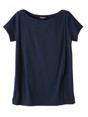 マタニティ トップス|綿混やわらかフライス半袖ボートネックTシャツ マタニティ・授乳服【出産後も長く使える】|ホワイト