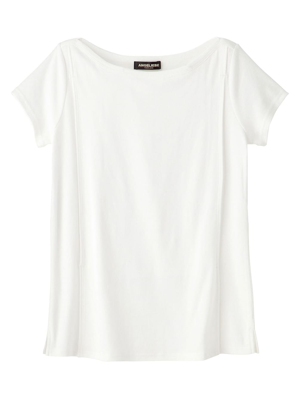 マタニティ トップス|綿混やわらかフライス半袖ボートネックTシャツ マタニティ・授乳服【出産後も長く使える】|ホワイト