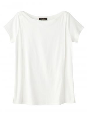 マタニティ トップス|綿混やわらかフライス半袖ボートネックTシャツ マタニティ・授乳服【出産後も長く使える】|ホワイト